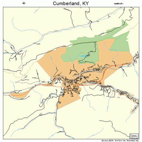 Cumberland Kentucky Street Map 2119108