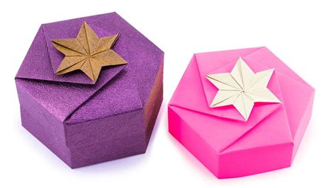 Origami Hexagonal Gift Box Tutorial Sheet Diy Paper Kawaii Youtube