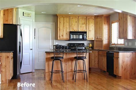Kitchen before and after reveal. White Painted Kitchen Cabinet Reveal with Before and After ...