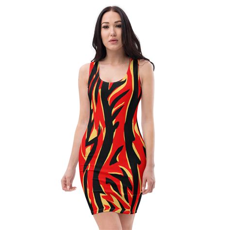 Tiger Print Bodycon Dress Myamazingstory