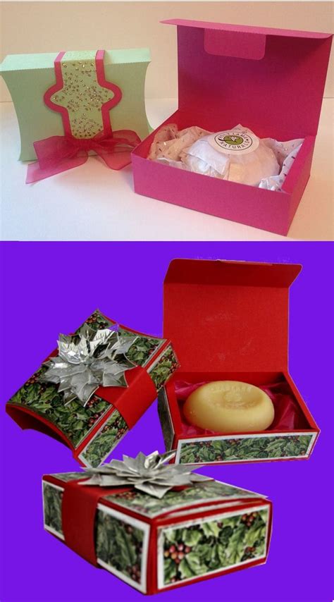 Make these cute boxes and use them for packaging up your handmade soaps or other bath and body products. Gift Box with outer wrap ideal for handmade soaps ...