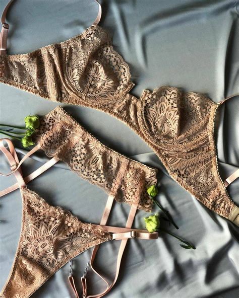 Beige Lingerie Set Lace Lingerie Set Beige Lace Lingerie Etsy