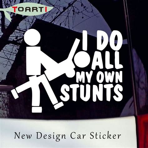 I Do All My Stunts Decal Funny Car Stickers Sexy Pose Pattern Laptop