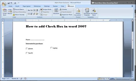 Check Box In Word How To Add A Check Box And Custom Bullets In