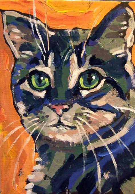 Famous Acrylic Paintings Animal Paintings Cat Portrait Painting Cat