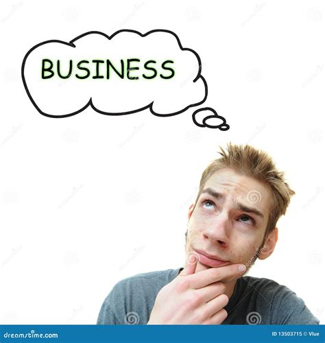 Young Man Thinks Business Stock Image Image Of Cartoon 13503715