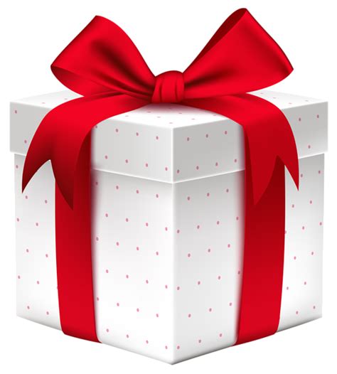 White Gift Box With Red Bow PNG Image Boites Cadeaux Noel Coffret