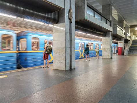 passengers in the kiev metro editorial stock image image of subway july 191458039