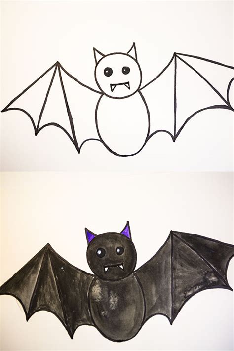 Bat Drawing For Kids Learn How To Draw A Bat For Kids Easy And Step By Step