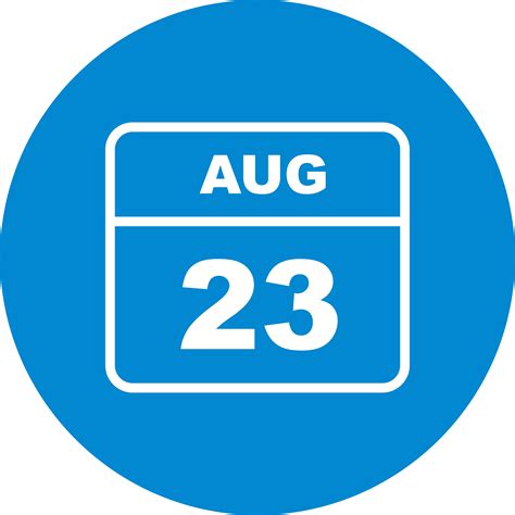 August 23rd Date On A Single Day Calendar 497870 Vector Art At Vecteezy