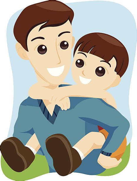 Clip Art Of Father Hugging Son Illustrations Royalty Free Vector