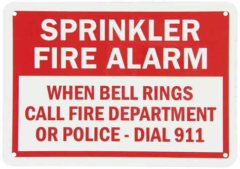 Amazon Com SmartSign Aluminum Sign Legend Sprinkler Fire Alarm 7