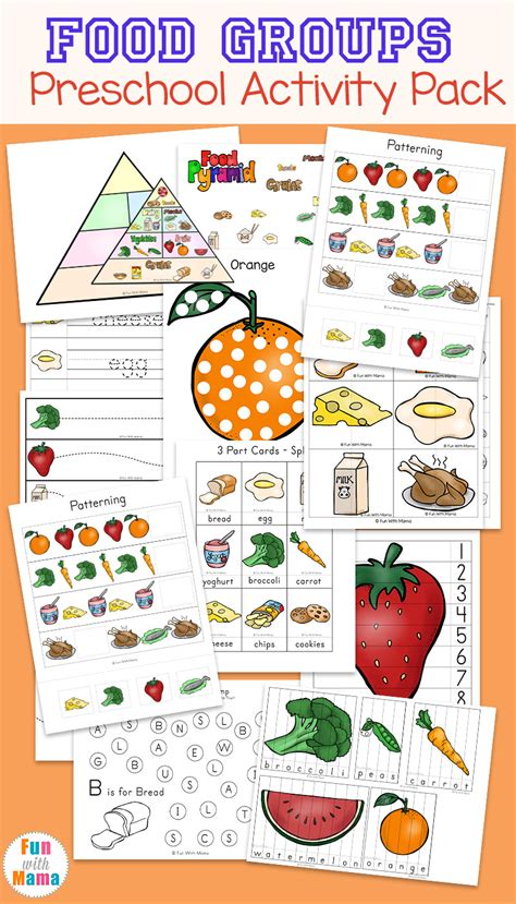 Food Groups Preschool Activity Pack Fun With Mama