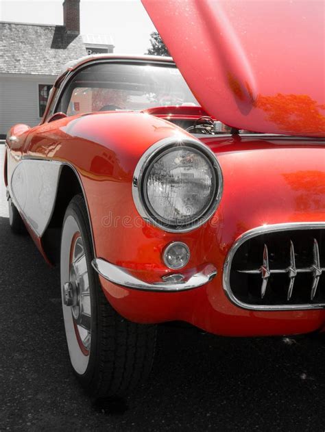Classic American Red Sports Car Stock Image Image Of White Race