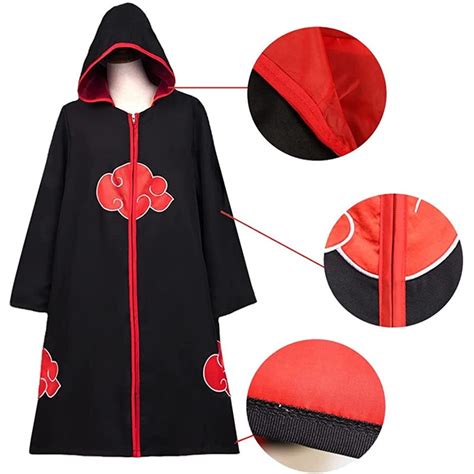 ♞naruto Costume Akatsuki Cloak Cosplay Sasuke Uchiha Cape Man Clothing