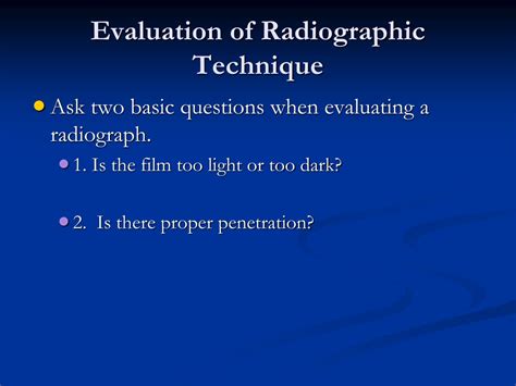 Ppt Radiographic Technique Evaluation Powerpoint Presentation Free