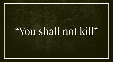 “you Shall Not Kill” Cbcpnews