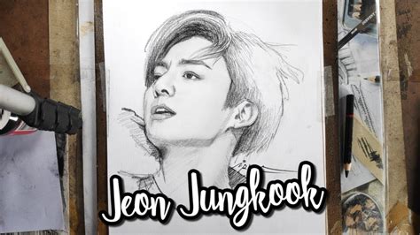 Mewarnai Gambar Sketsa Jungkook Bts Terbaru - KataUcap