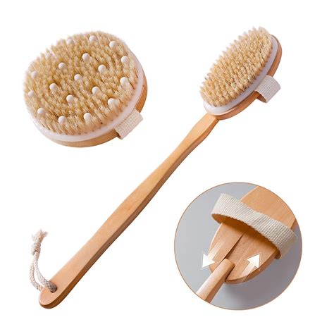 Dry Brushing Body Brush Set Of Natural Bristle Dry Skin Exfoliating