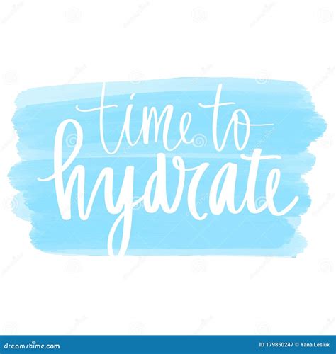 Time To Hydrate Vector Handwritten Lettering Quote Drink Water