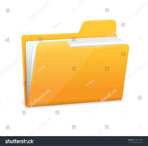 Yellow File Folder Icon Isolated On Stock Vector 158119742