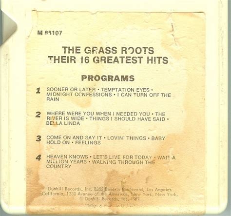 The Grass Roots Their 16 Greatest Hits 8 Track Tape