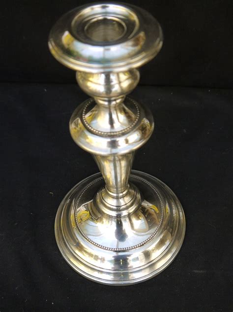Vintage Silver Plate Candlestick Large Solid Silver Candle Etsy Uk
