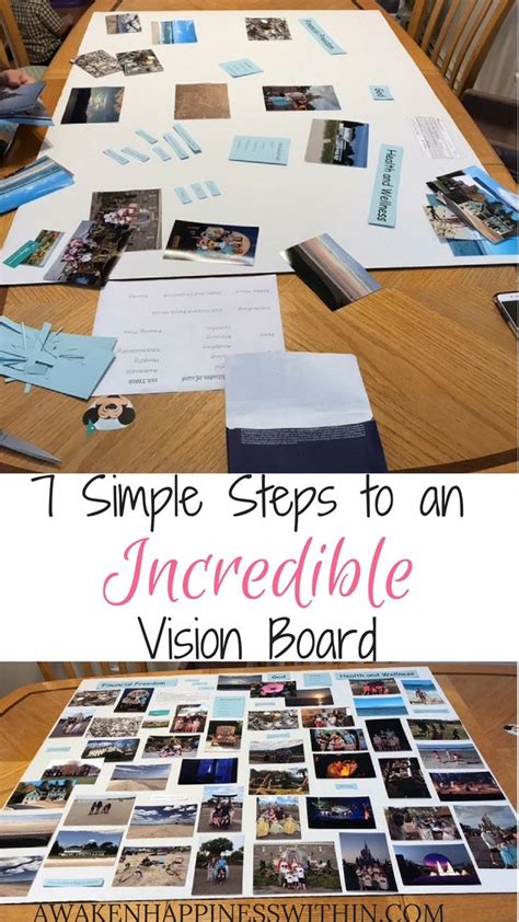 An Incredible Vision Board With Pictures And Text That Reads 1 Simple