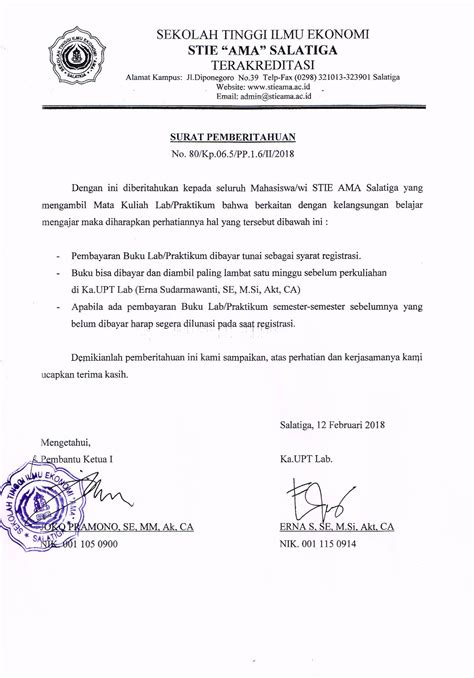 Surat keterangan pendaftaran st rohani.docx. Contoh Surat Keterangan Pembayaran Gaji Secara Tunai - Berbagi Contoh Surat