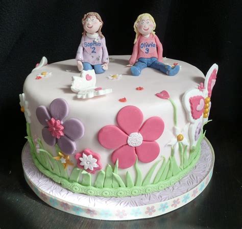 Twins Birthday Cake With Name And Photo Bitrhday Gallery