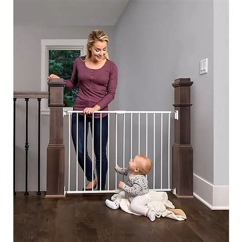 Regalo Top Of Stair Baby Gate In White Buybuy Baby
