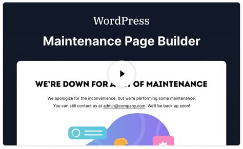 Website Under Maintenance Page Templates For Wordpress