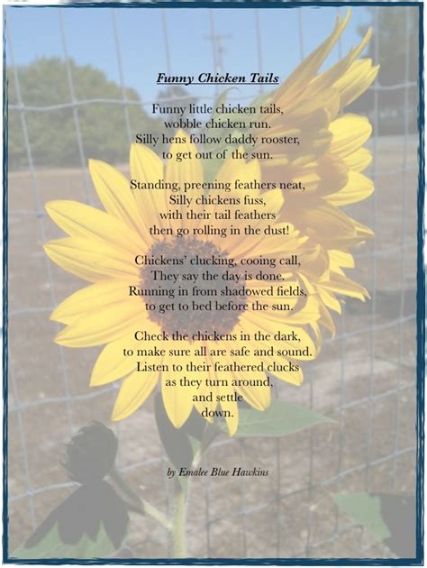Funny Chicken Tails Poem By Me Chicken Humor Poems Funny