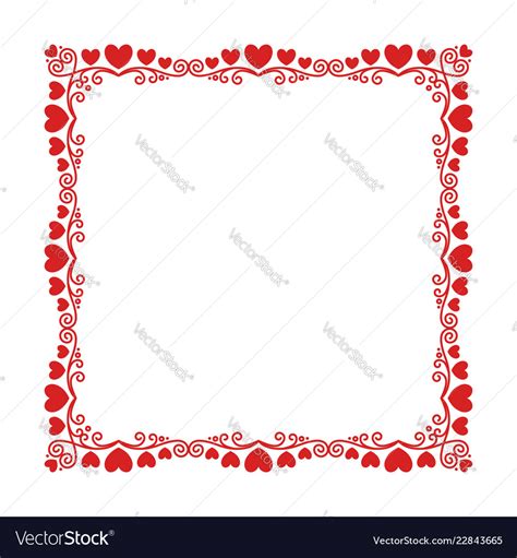 Square Frame With A Luxury Pattern Hearts Vector Image