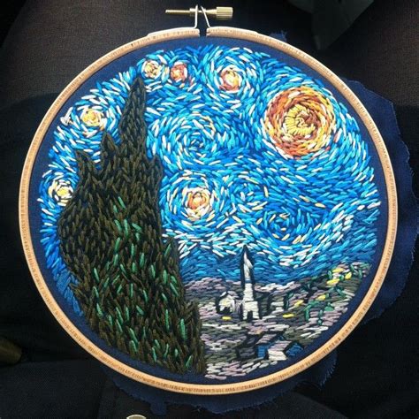 Take a tour of the secrets of vincents' art. Finally finished ^-^ embroidery of Van Gogh's Starry Night ...