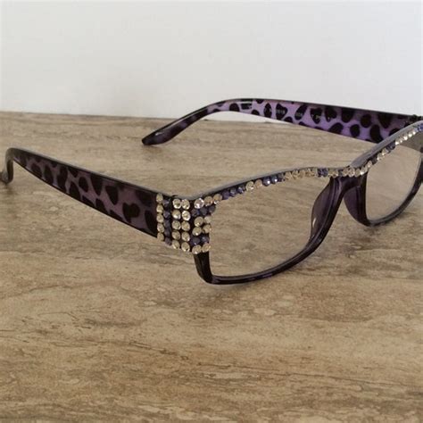 swarovski crystal reading glasses etsy