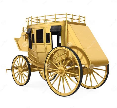 Vintage Golden Carriage Isolated Stock Illustration Illustration Of