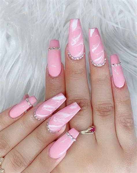 Marble Nail Art Designs To Try This Spring And Summer Pink Acrylic