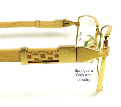 Authentic Cartier Vintage Gold Plated Blonde Wood Frame Glasses Black Case Ebay 24999 Wood
