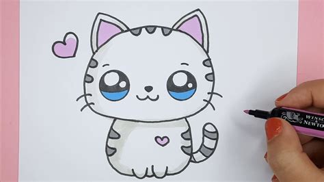 How To Draw A Cute Baby Kitten Happy Drawings