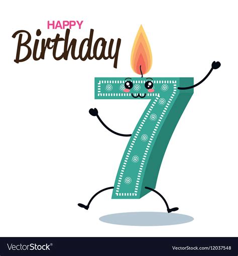 Happy Birthday Candle Number Character Royalty Free Vector