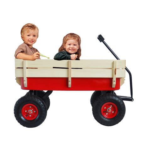 Heavy Duty Outdoor Foldable Kids Red Wagon Zincera