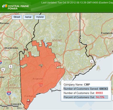 Central Electric Power Outage Map
