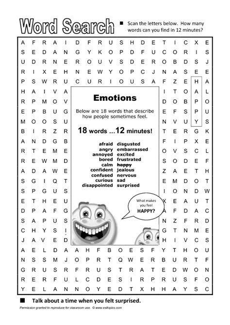 Printable Feelings And Emotions Word Search Cool2bkids Emotions