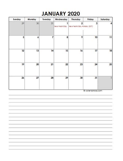 2020 Monthly South Africa Calendar Template Free Printable Templates