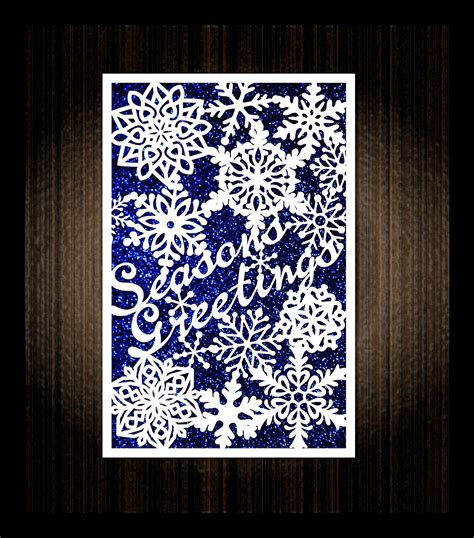 Diy Snowflake Card Svg And Pdf Files For Instant Download