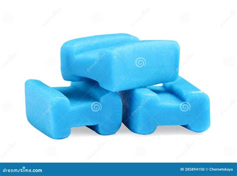 Tasty Blue Bubble Gums Isolated On White Stock Photo Image Of Object