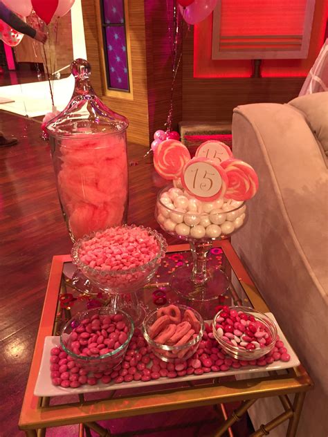 Kelly Ripas Sweet 15 Party Candy Table From Pretty Sweet Candy Buffet