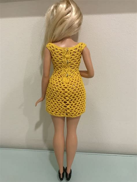 Curvy Barbie Scoop Neckline Bodycon Dress Free Crochet Pattern In 2023 Crochet Barbie