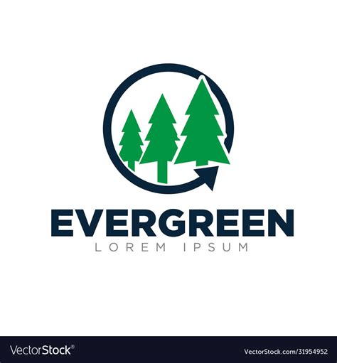 Evergreen Logo Designs Modern Simple Royalty Free Vector